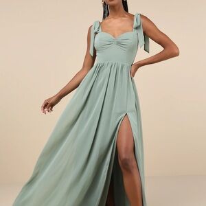 Lulus Sage Green Maxi Dress